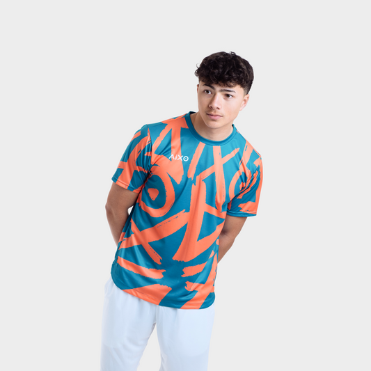 Aixo Tagged Mens T Shirt Teal