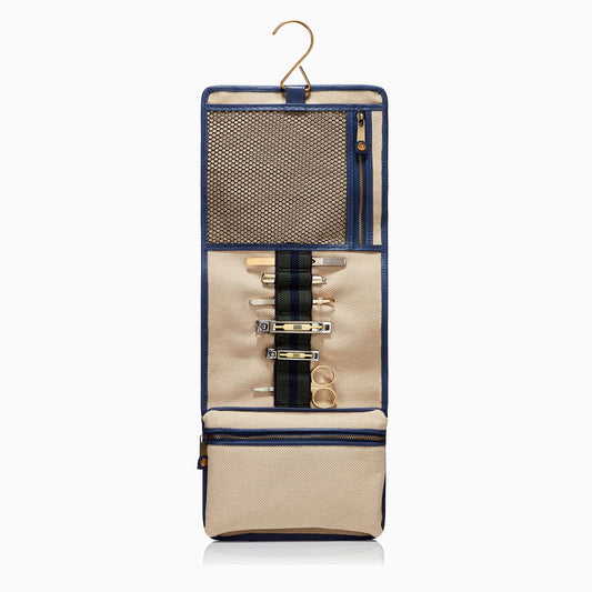 MANTIDY x KONMARI Wash Roll Toiletry Bag, Blue