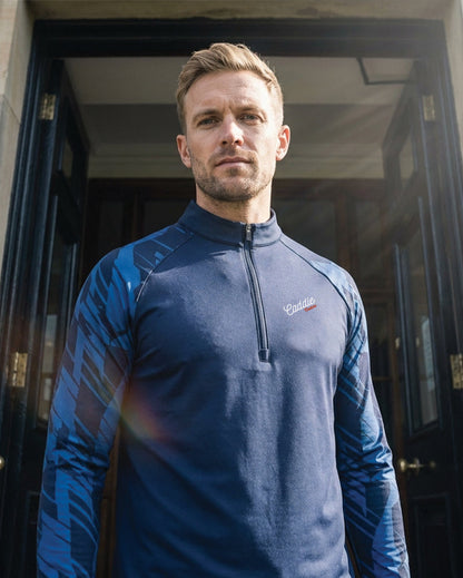 Men's Navy Golf 4-Way Stretch Performance Quarter Zip