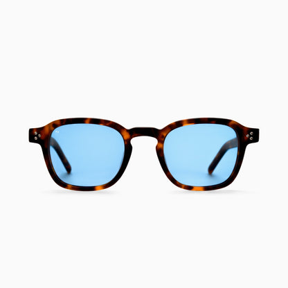 NEVA Polarised Sunglasses, Unisex, Brown Tortoise, Blue Gradient by TrueVivid
