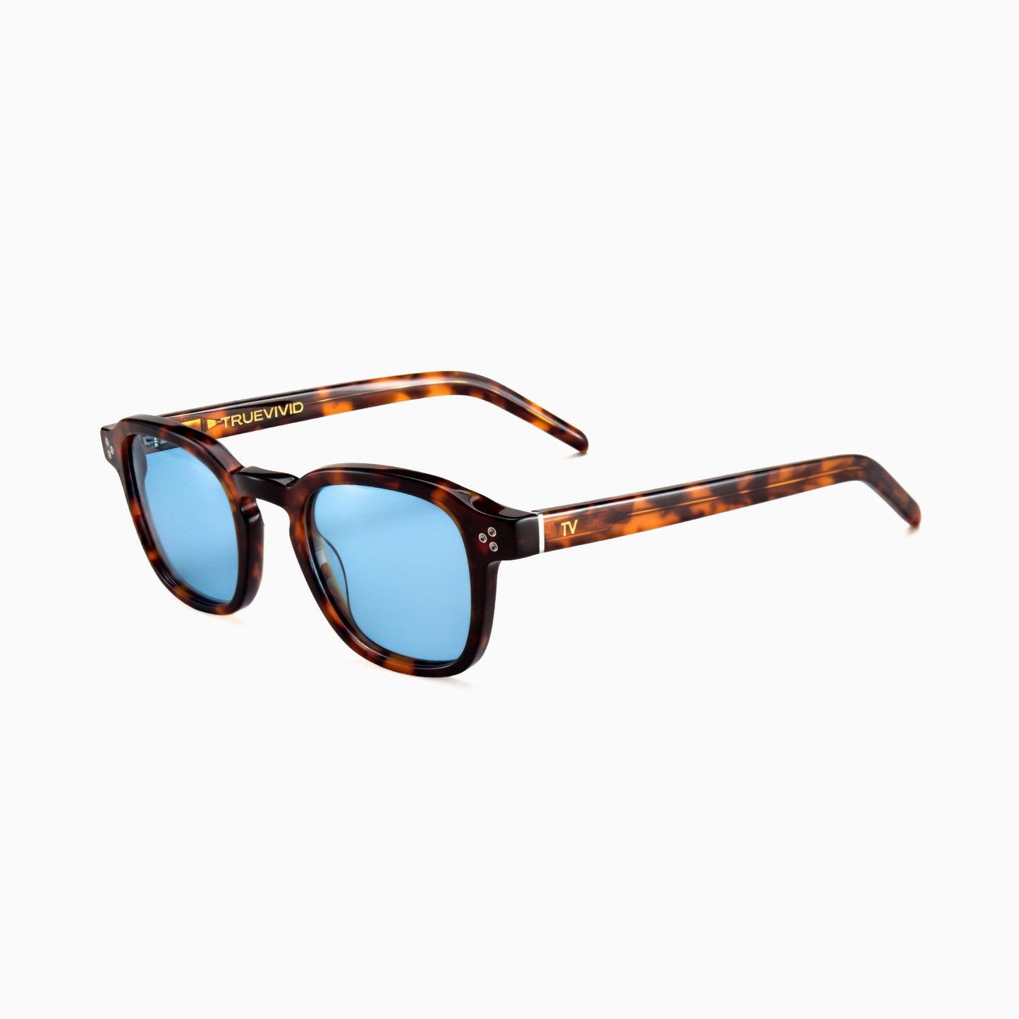 NEVA Polarised Sunglasses, Unisex, Brown Tortoise, Blue Gradient by TrueVivid