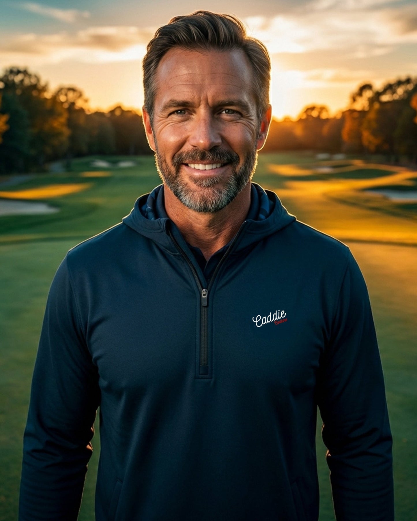 Men's Lightweight Stretch Golf Hoodie, Quarter Zip, Breathable