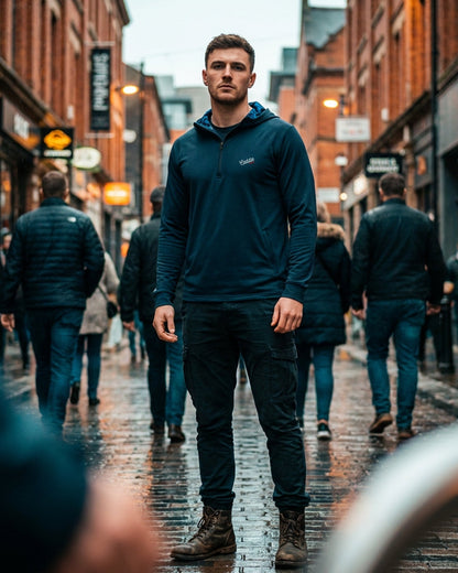 Men's Lightweight Stretch Golf Hoodie, Quarter Zip, Breathable