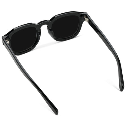 NELSON Retro Thick Framed Polarized Men's Sunglasses Triple Black by WMP Eyewear UK