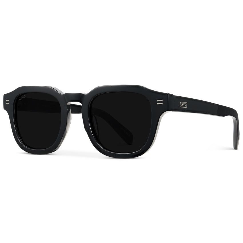 NELSON Retro Thick Framed Polarized Men's Sunglasses Triple Black by WMP Eyewear UK