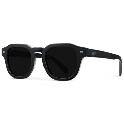 NELSON Retro Thick Framed Polarized Men's Sunglasses Triple Black by WMP Eyewear UK