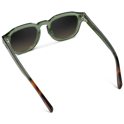NELSON Retro Thick Framed Polarized Men's Sunglasses in Crystal Agave by WMP Eyewear