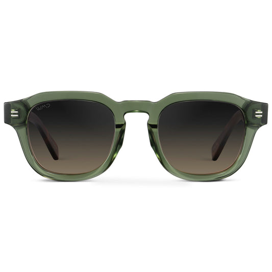 NELSON Retro Thick Framed Polarized Men's Sunglasses in Crystal Agave by WMP Eyewear
