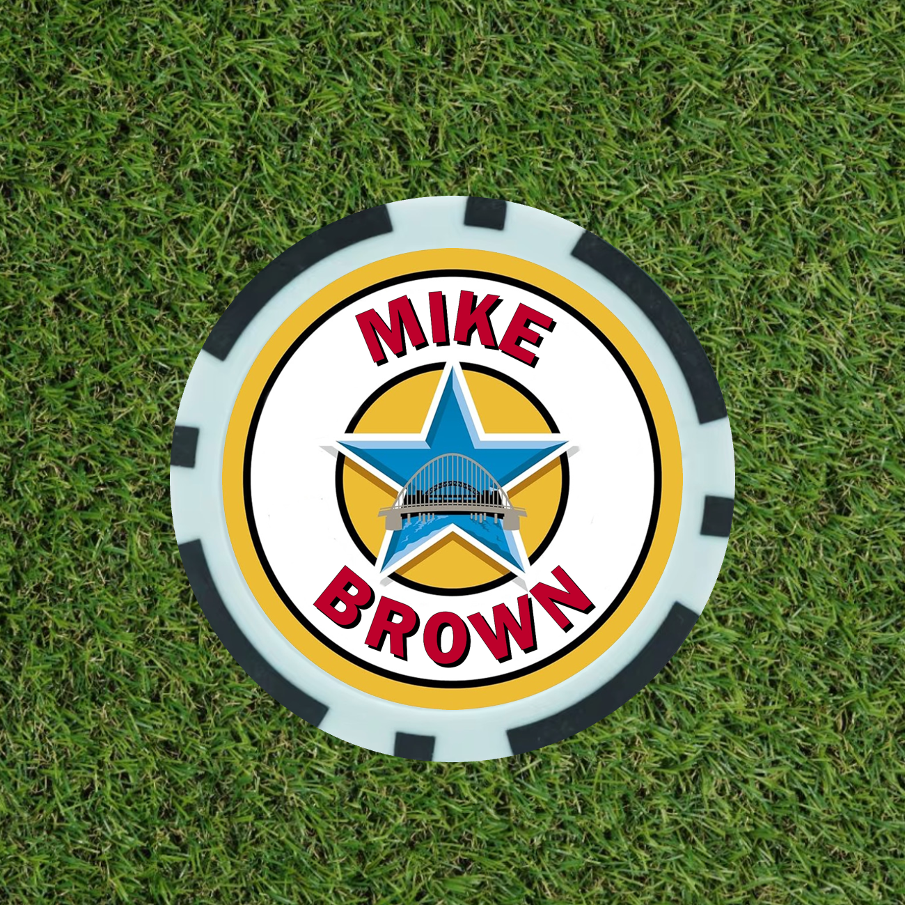 Personalised Newcastle United Fan Poker Chip Keyring