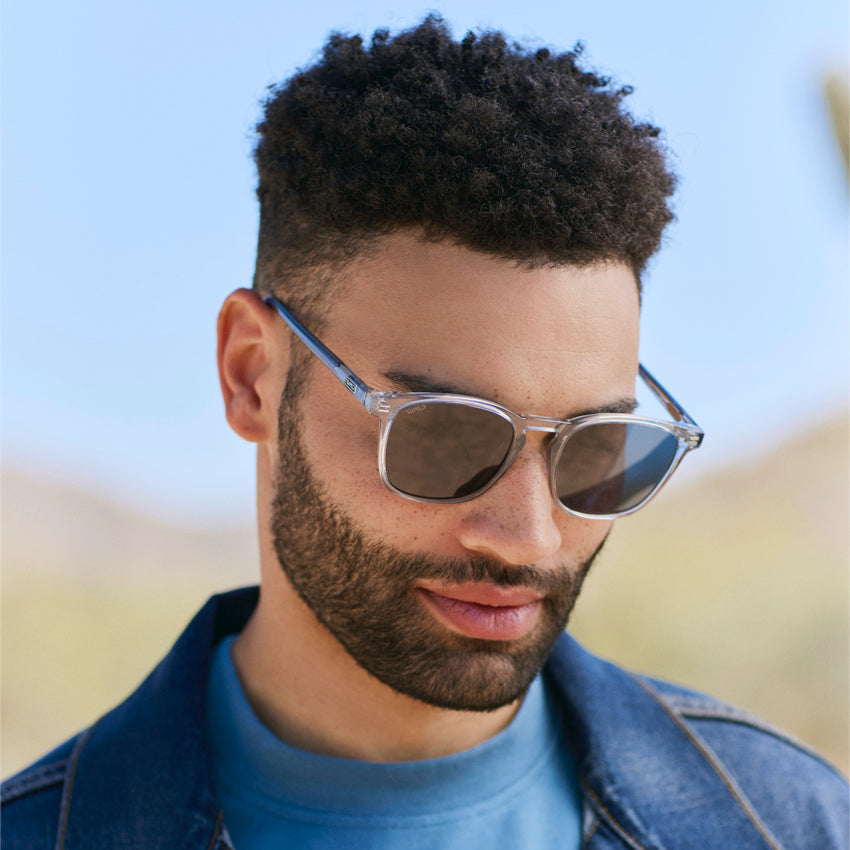 NICK Polarized Men's l Women's Sunglasses in Crystal Grey by WMP Eyewear