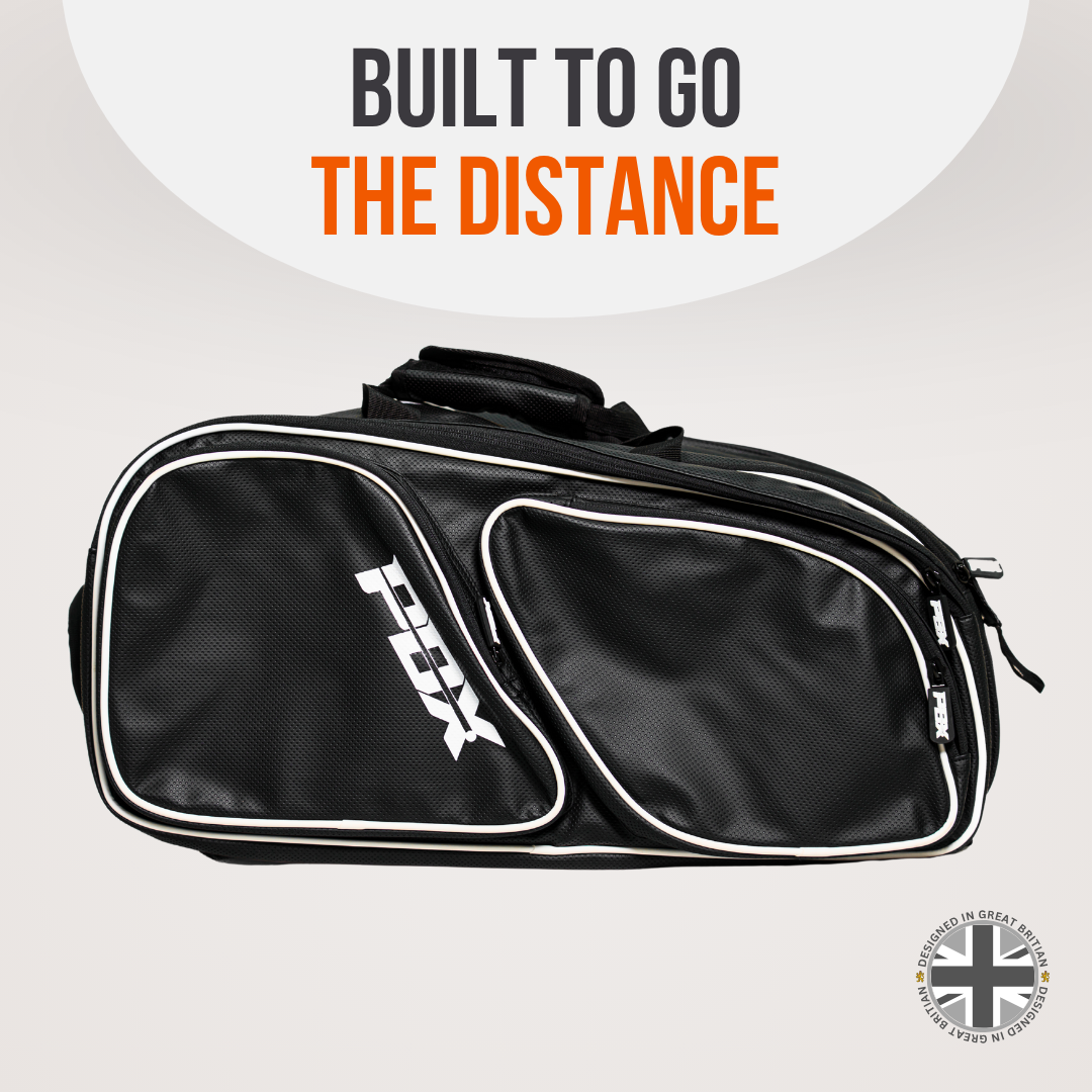 PDX Padel Racket Bag Black & White | Holds 2-4 Rackets | Backpack Convertible | Thermal Compartment