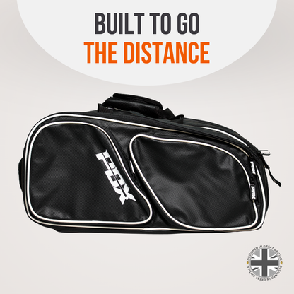 PDX Padel Racket Bag Black & White | Holds 2-4 Rackets | Backpack Convertible | Thermal Compartment