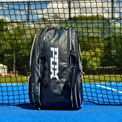 PDX Padel Racket Bag Black & White | Holds 2-4 Rackets | Backpack Convertible | Thermal Compartment
