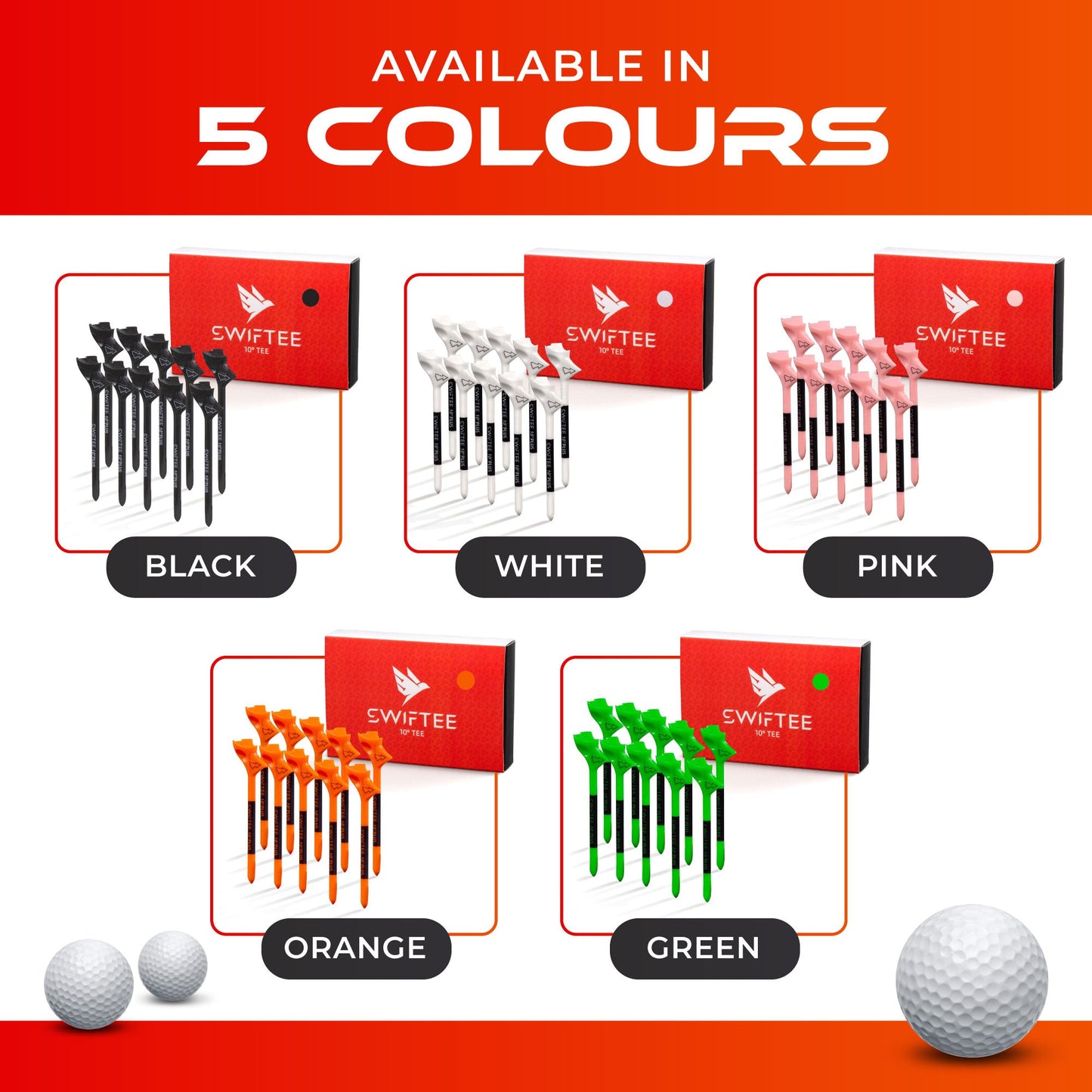 SWIFTEE 10 pack of Green Premium 10 Degree  83mm Golf Tees