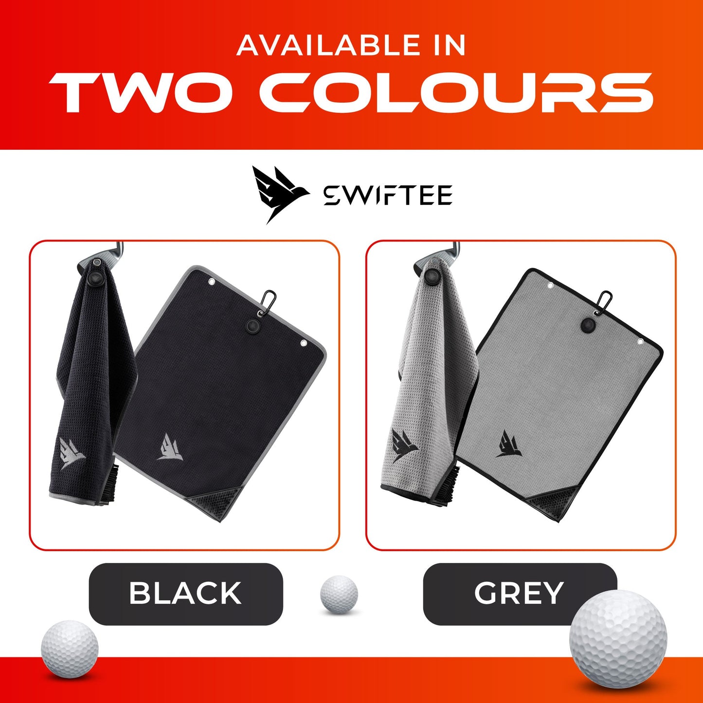 SWIFTEE Ultimate 4-in-1 Premium Golf Towel Navy - Includes Brush, Magnet, Wet/Dry Liner, Ball Marker and Caribiner Clip