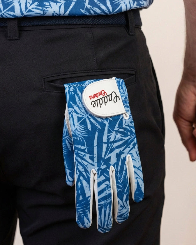 AAA Cabretta Leather Golf Glove – Blue Palm, Breathable Fit