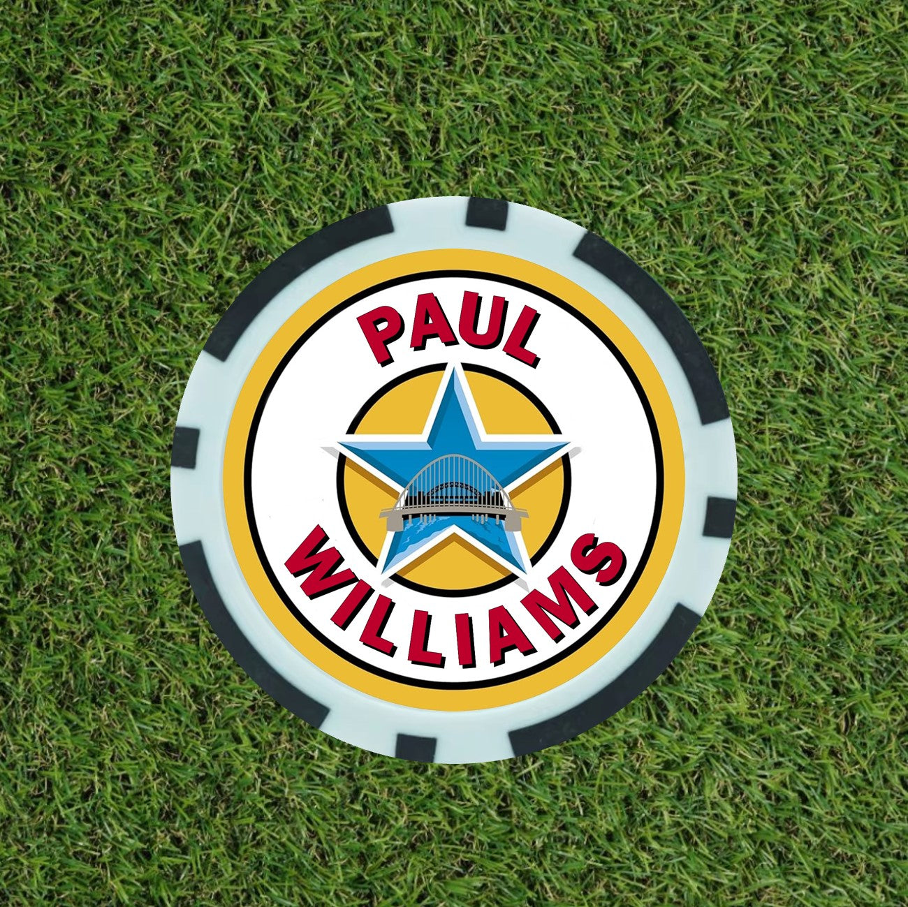 Personalised Newcastle United Fan Poker Chip Keyring
