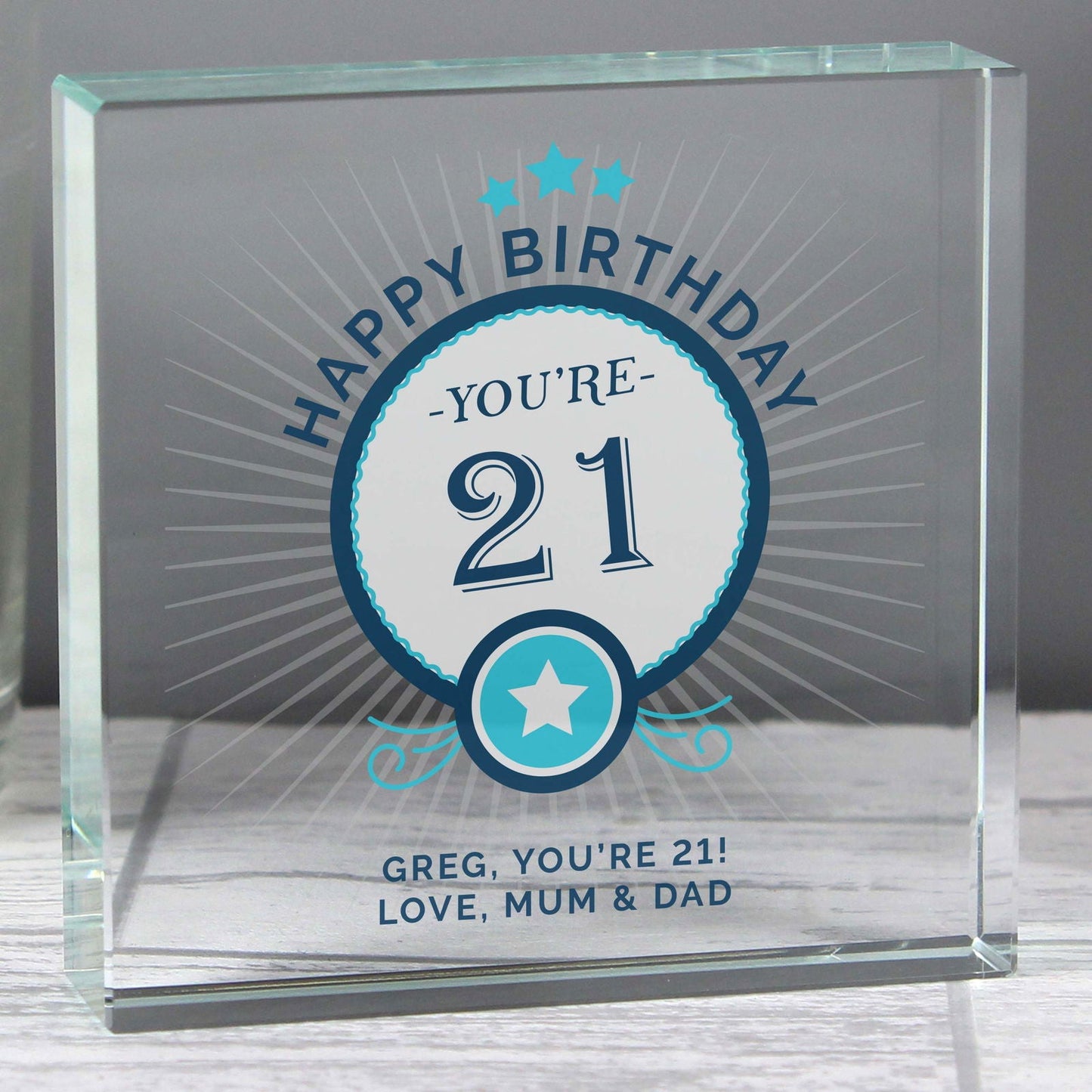 Personalised Birthday Large Crystal Token