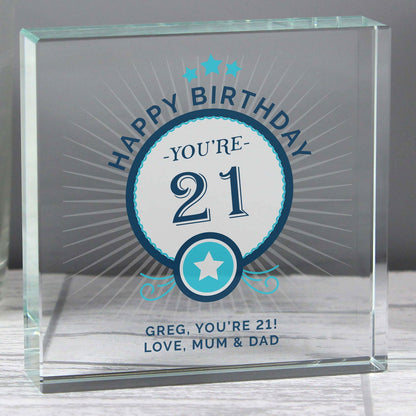Personalised Birthday Large Crystal Token