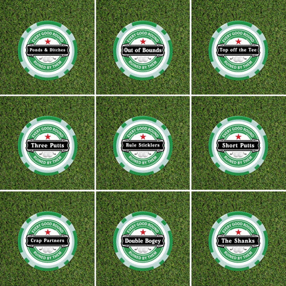 Heineken Themed Funny Golf Poker Chips