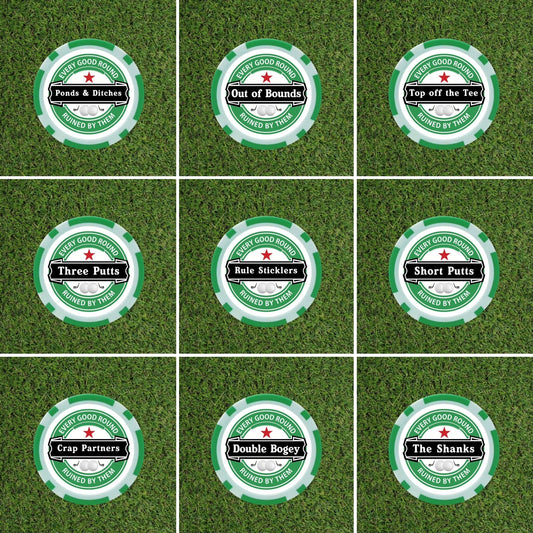 Heineken Themed Funny Golf Poker Chips