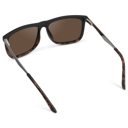 JACOB Rectangular Classic Men's Sunglasses in Matte Black Tortoise by WMP Eyewear