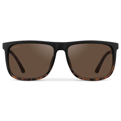 JACOB Rectangular Classic Men's Sunglasses in Matte Black Tortoise by WMP Eyewear