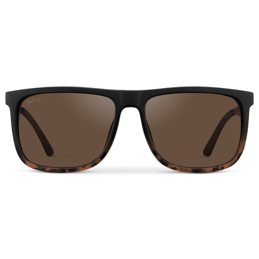 JACOB Rectangular Classic Men's Sunglasses in Matte Black Tortoise by WMP Eyewear
