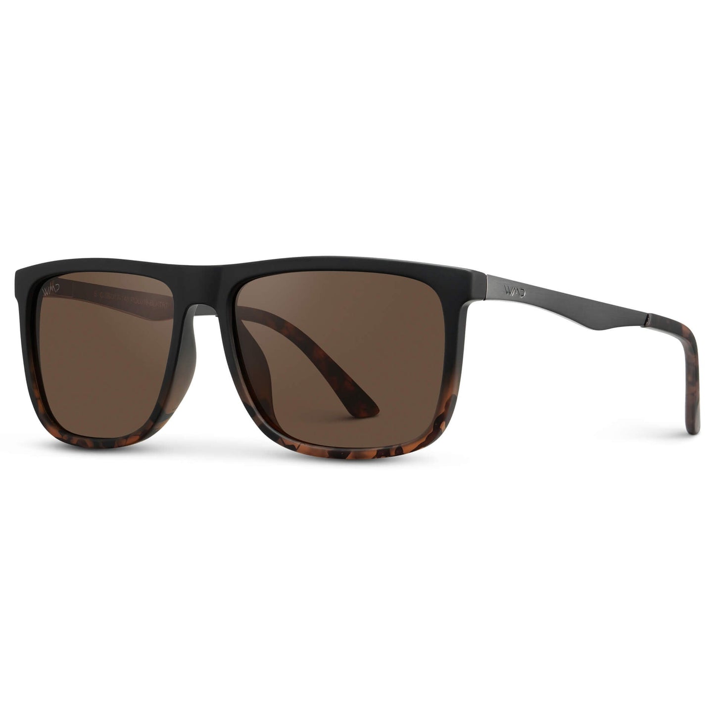 JACOB Rectangular Classic Men's Sunglasses in Matte Black Tortoise by WMP Eyewear