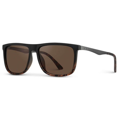 JACOB Rectangular Classic Men's Sunglasses in Matte Black Tortoise by WMP Eyewear