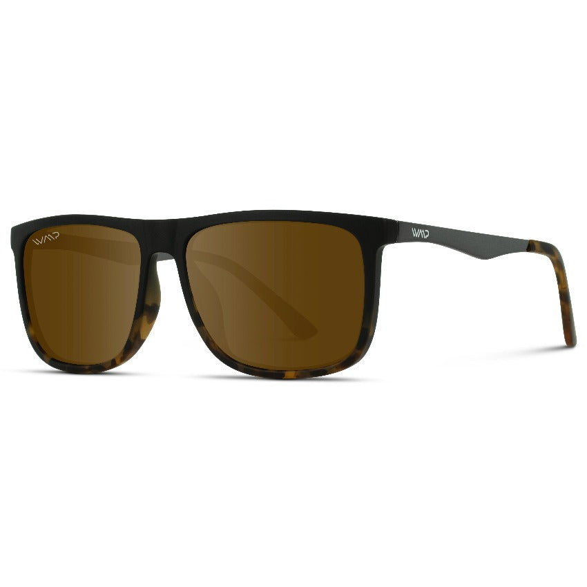 JACOB Rectangular Classic Men's Sunglasses in Matte Black Tortoise by WMP Eyewear