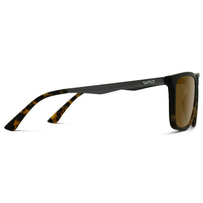 JACOB Rectangular Classic Men's Sunglasses in Matte Black Tortoise by WMP Eyewear