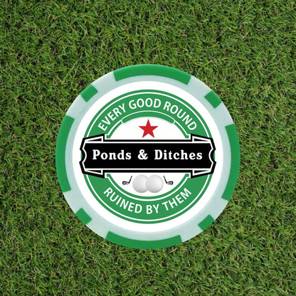 Heineken Themed Funny Golf Poker Chips