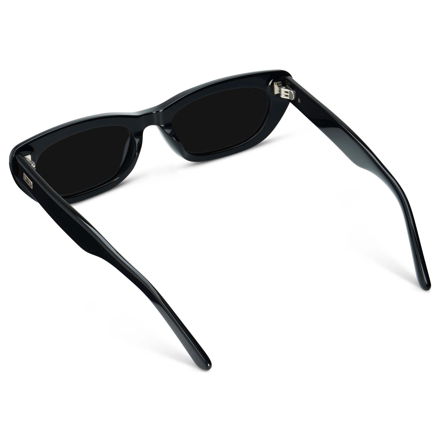 QUINN Women's Narrow Cat-Eye Sunglasses in Triple Black by WMP Eyewear
