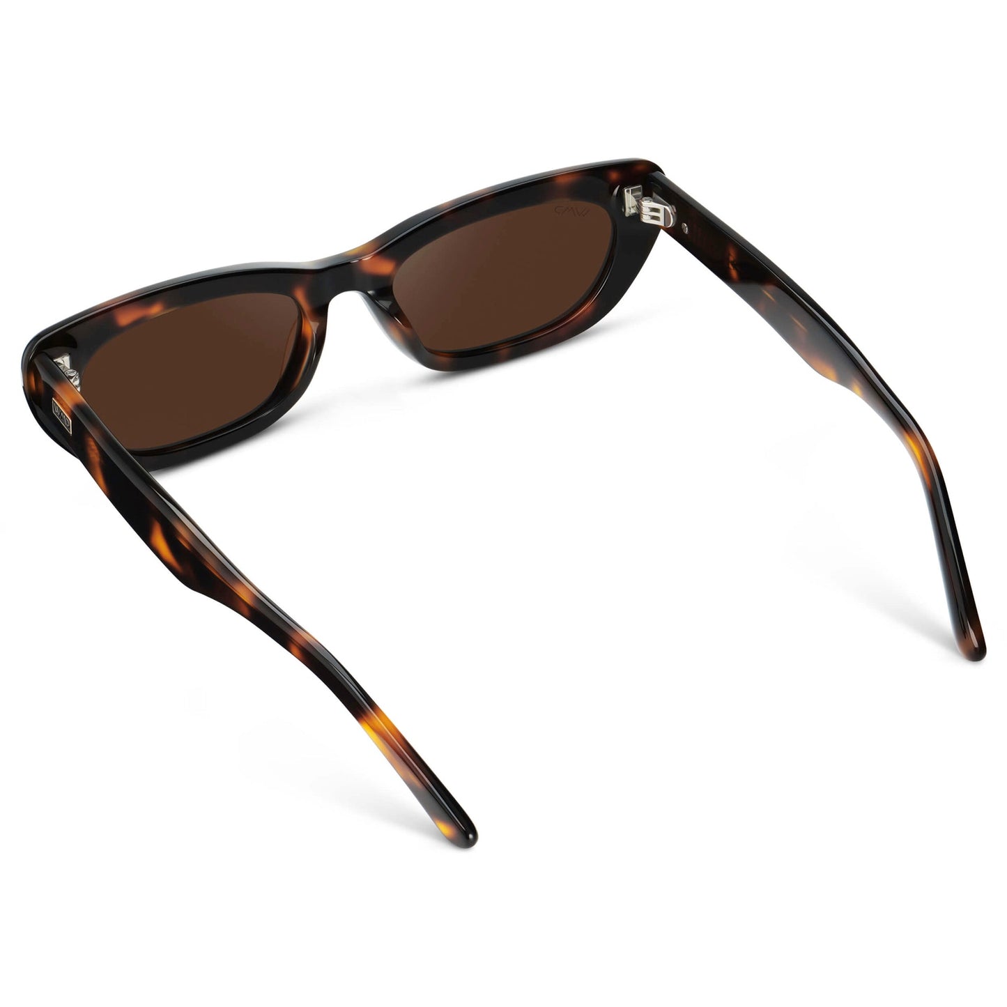 QUINN Women's Narrow Cat-Eye Sunglasses in Brown Tortoise by WMP Eyewear