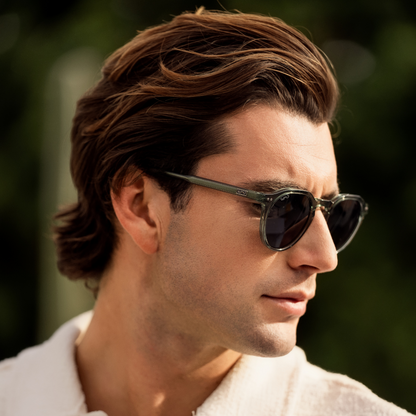 RALPH Rounded Polarized Men's Sunglasses in Crystal Agave by WMP Eyewear