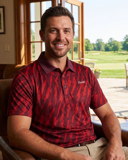 Scarlet Surge Golf Polo