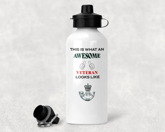 Veteran Military Aluminium Water Bottle, 500ml with Carabiner