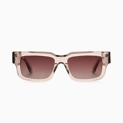 SOLEN Polarised Sunglasses, Unisex, Beige Crystal, Brown Gradient by TrueVivid
