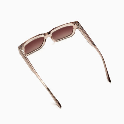 SOLEN Polarised Sunglasses, Unisex, Beige Crystal, Brown Gradient by TrueVivid