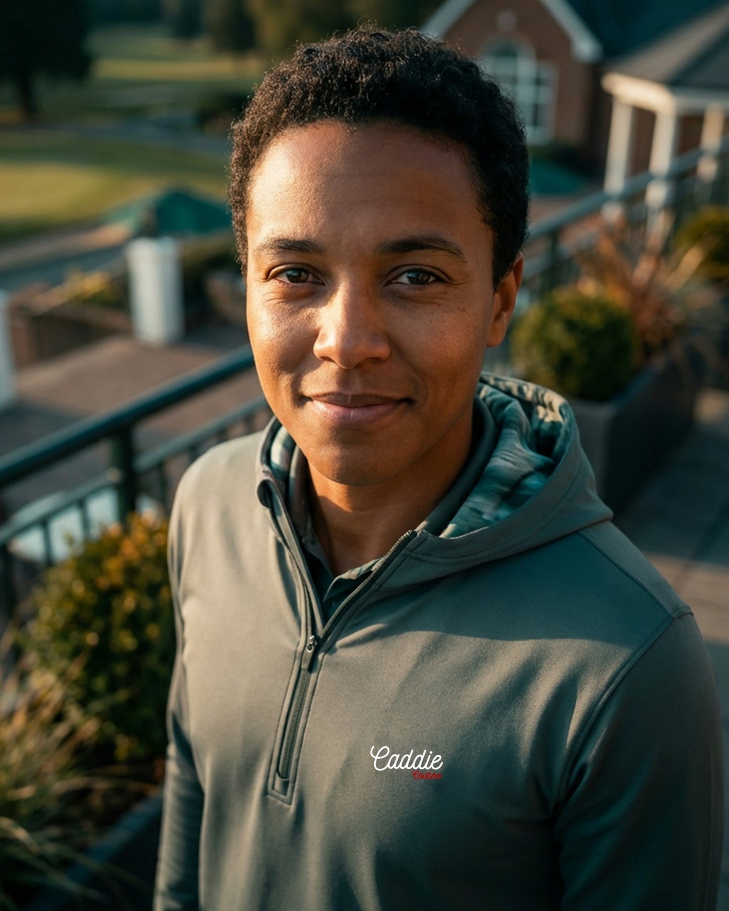 Men’s Stretch Camo Golf Hoodie – Lightweight Quarter Zip