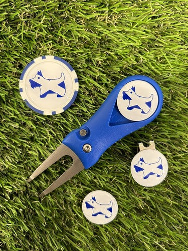Scottish Scotty Dog Pitchfork, Hat Clip 3 Markers and a poker chip