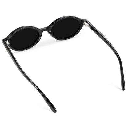 SELENE Vintage Oval Women's Sunglasses in Black by WMP Eyewear