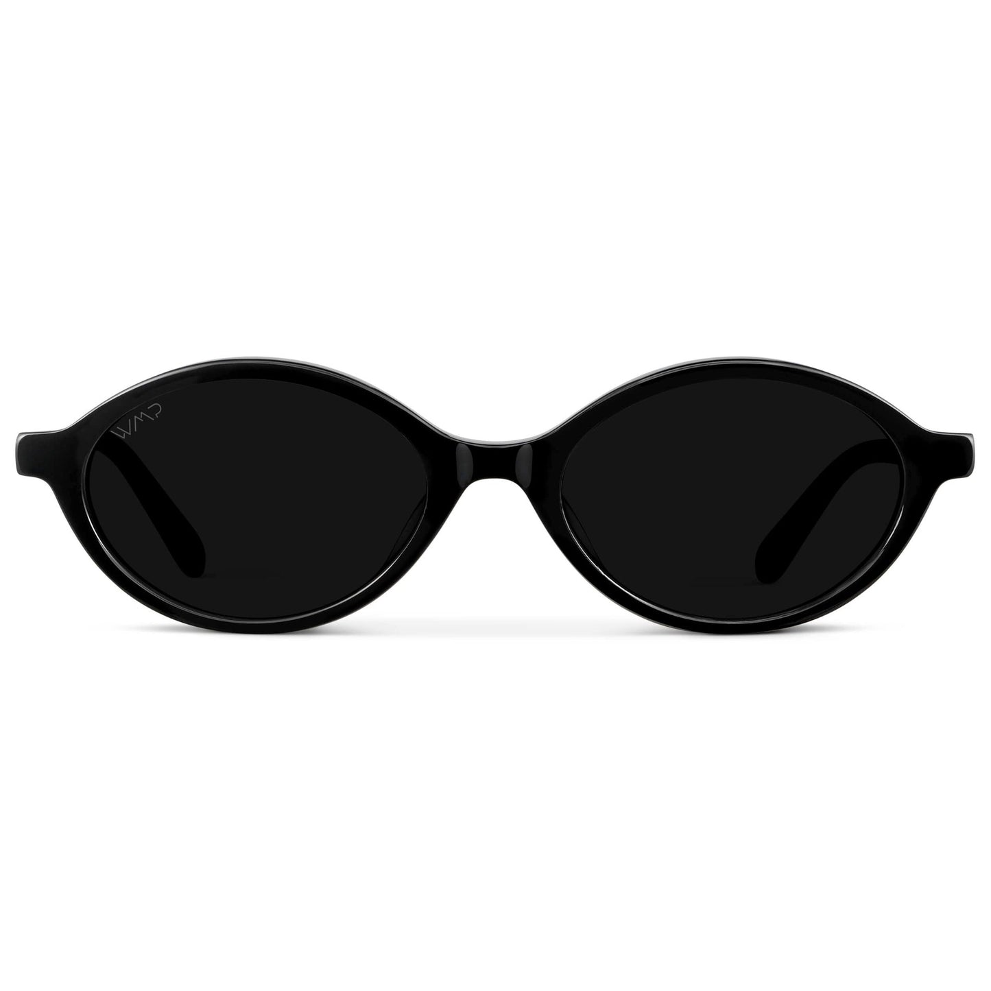 SELENE Vintage Oval Women's Sunglasses in Black by WMP Eyewear