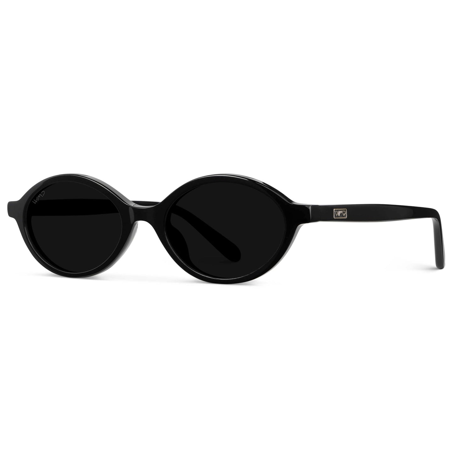 SELENE Vintage Oval Women's Sunglasses in Black by WMP Eyewear