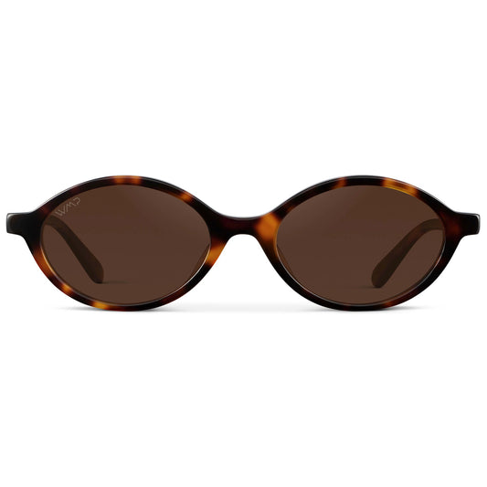SELENE Vintage Oval Women's Sunglasses in Brown Tortoise by WMP Eyewear