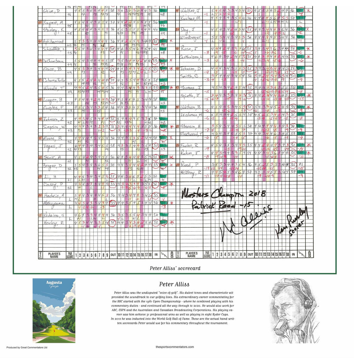 Reed, Masters, Augusta Apr 2018 - Peter Alliss