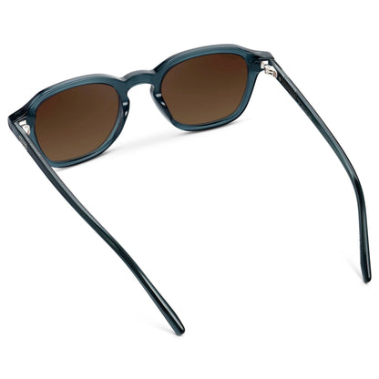 SILAS Polarized Square Sunglasses in Crystal Steel Blue by WMP Eyewear