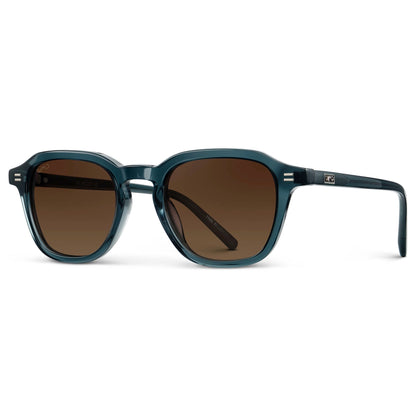 SILAS Polarized Square Sunglasses in Crystal Steel Blue by WMP Eyewear