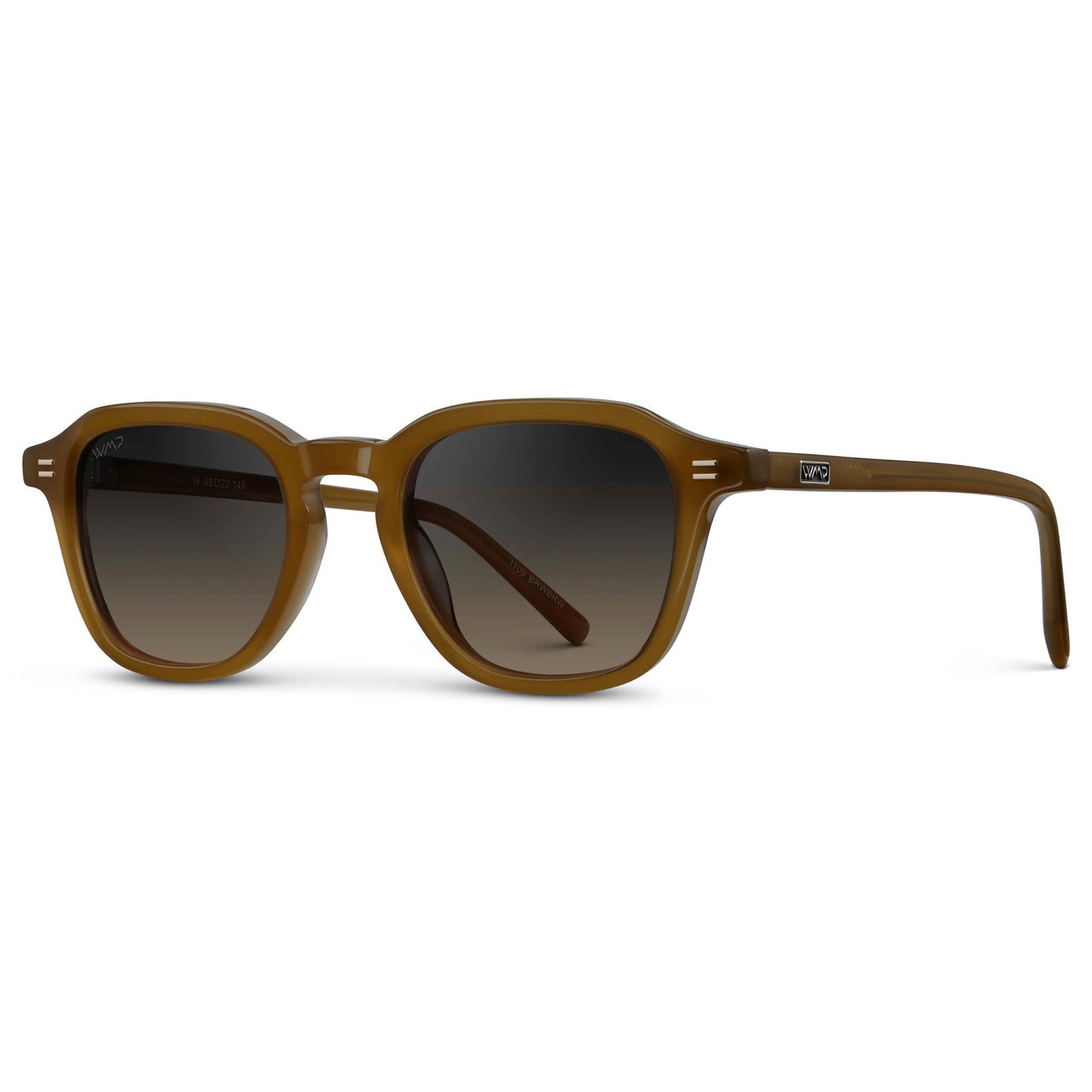 SILAS Polarized Square Sunglasses in Dune Brown by WMP Eyewear